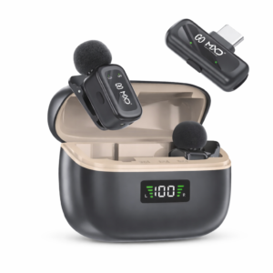 MXD Wireless Mic with Charging Case | Dual Mic | Type-C | 15m Range