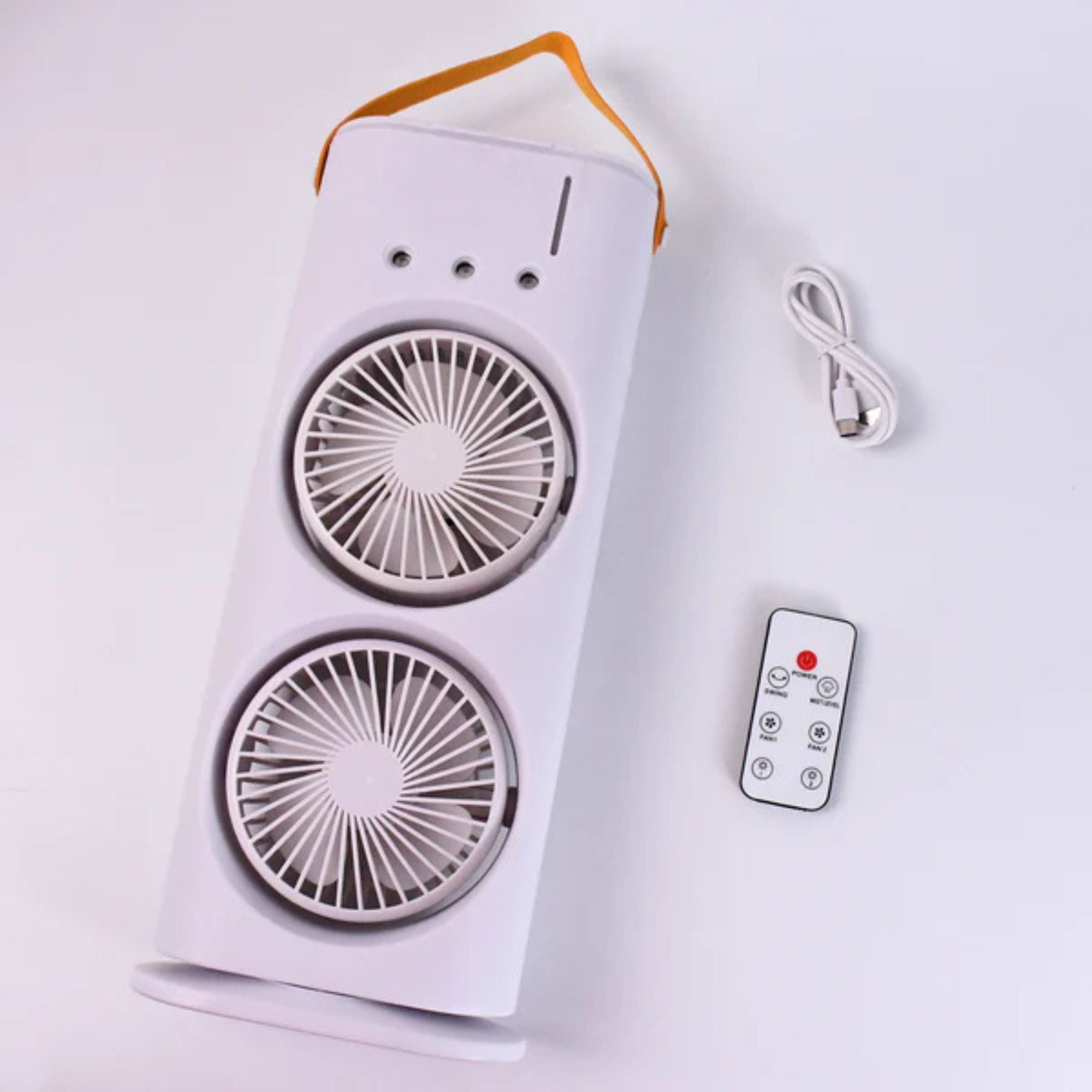 Mini Air Cooler Fan with Water Spray & Ice | Dual Fan Portable Cooler