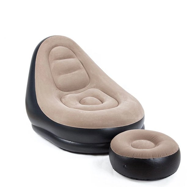 Inflatable Air Sofa with Footrest & Electric Pump | Portable Comfort