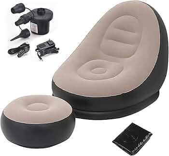 Inflatable Air Sofa with Footrest & Electric Pump | Portable Comfort - Image 3