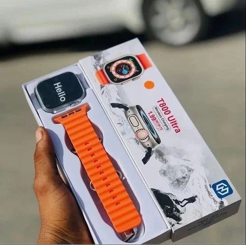 T800 Ultra Smart Watch with Bluetooth Calling, Fitness Tracking & HD Display (ORENG BELT) - Image 2